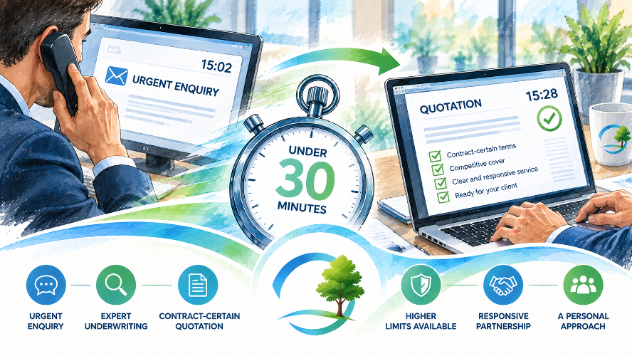 When Every Minute Matters – How Elmlake Delivered a Quote in Under 30 Minutes When a broker needed an urgent quotation for a time-sensitive tender, Elmlake Underwriting delivered written terms in under 30 minutes. Discover how our responsive underwriting approach and specialist Professional Indemnity solutions help brokers when every minute matters.